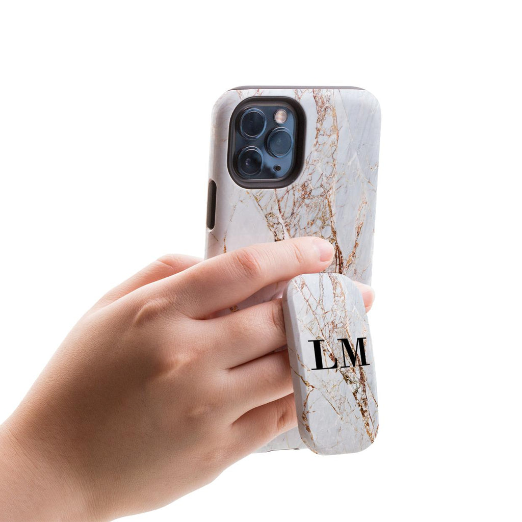 Personalised Cracked Marble Initials Clickit Phone grip