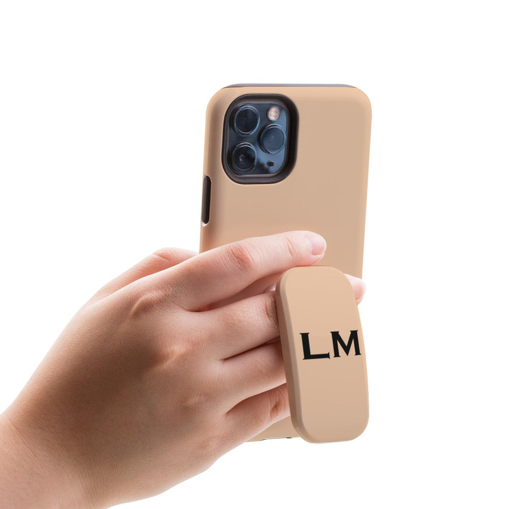 Personalised Nude x Black Top Initials Clickit Phone grip