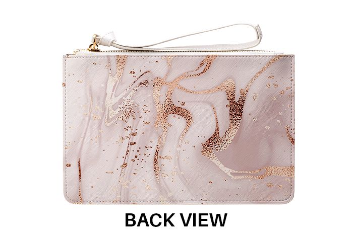 Personalised Liquid Marble Leather Clutch Bag