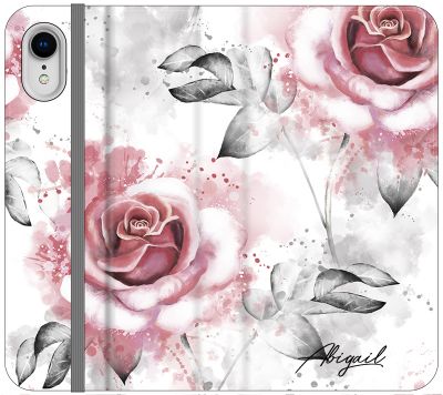 Personalised Floral Rose Initials iPhone XR Case