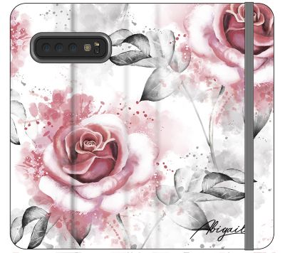 Personalised Floral Rose Initials Samsung Galaxy S10 Case