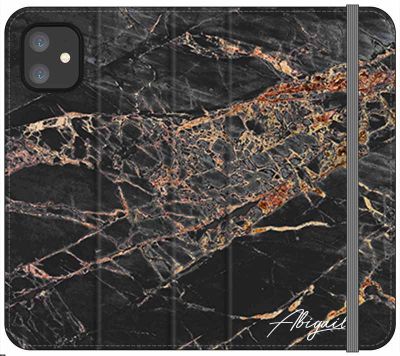 Personalised Slate Marble Bronze Initial iPhone 11 Case