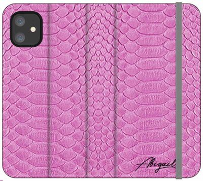 Personalised Pink Snake Skin Name iPhone 11 Case