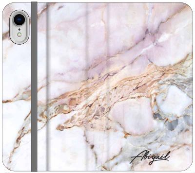 Personalised White Galaxy Marble Marble Name iPhone XR Case