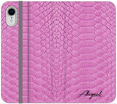 Personalised Pink Snake Skin Name iPhone XR Case