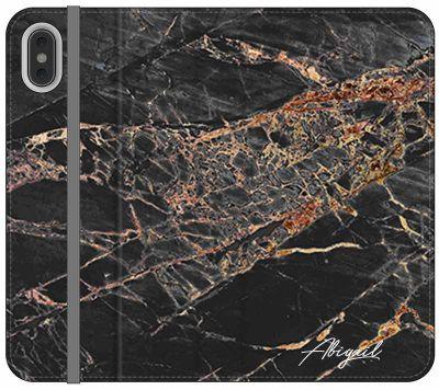 Personalised  Slate Marble Bronze Initial iPhone XS Case