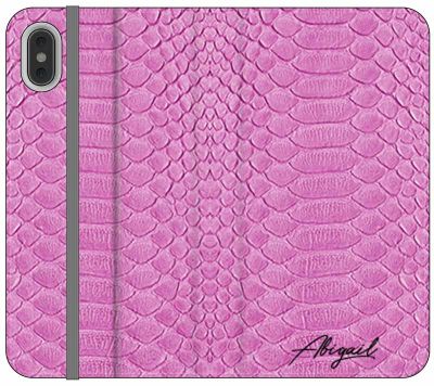 Personalised Pink Snake Skin Name iPhone XS Case