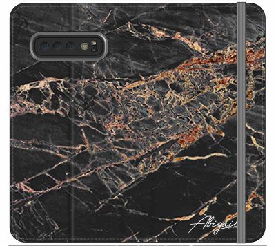 Personalised Slate Marble Bronze Initial Samsung Galaxy S10 Case