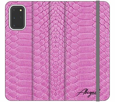 Personalised Pink Snake Skin Name Samsung Galaxy S21 Plus Case