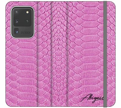 Personalised Pink Snake Skin Name Samsung Galaxy S21 Ultra Case