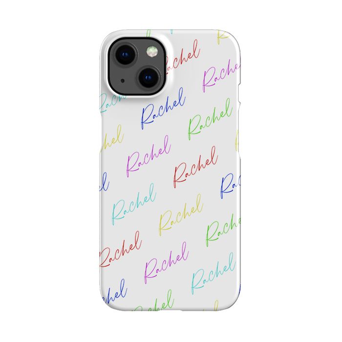 Personalised Multicolor Script Name iPhone 14 Case
