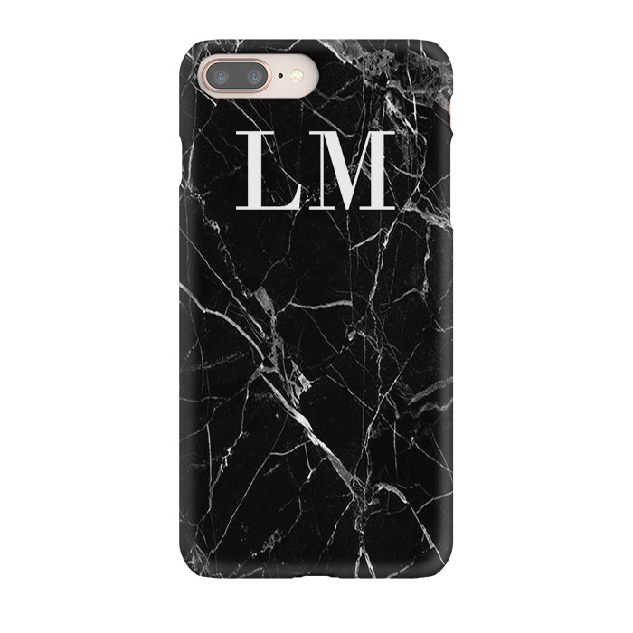 Personalised Black Marble Initials iPhone 7 Plus Case