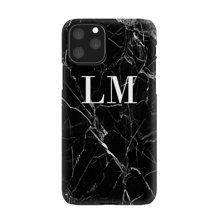Personalised Black Marble Initials iPhone 11 Pro Max Case
