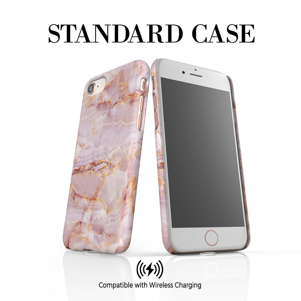 Personalised Natural Pink Marble Name iPhone SE Case