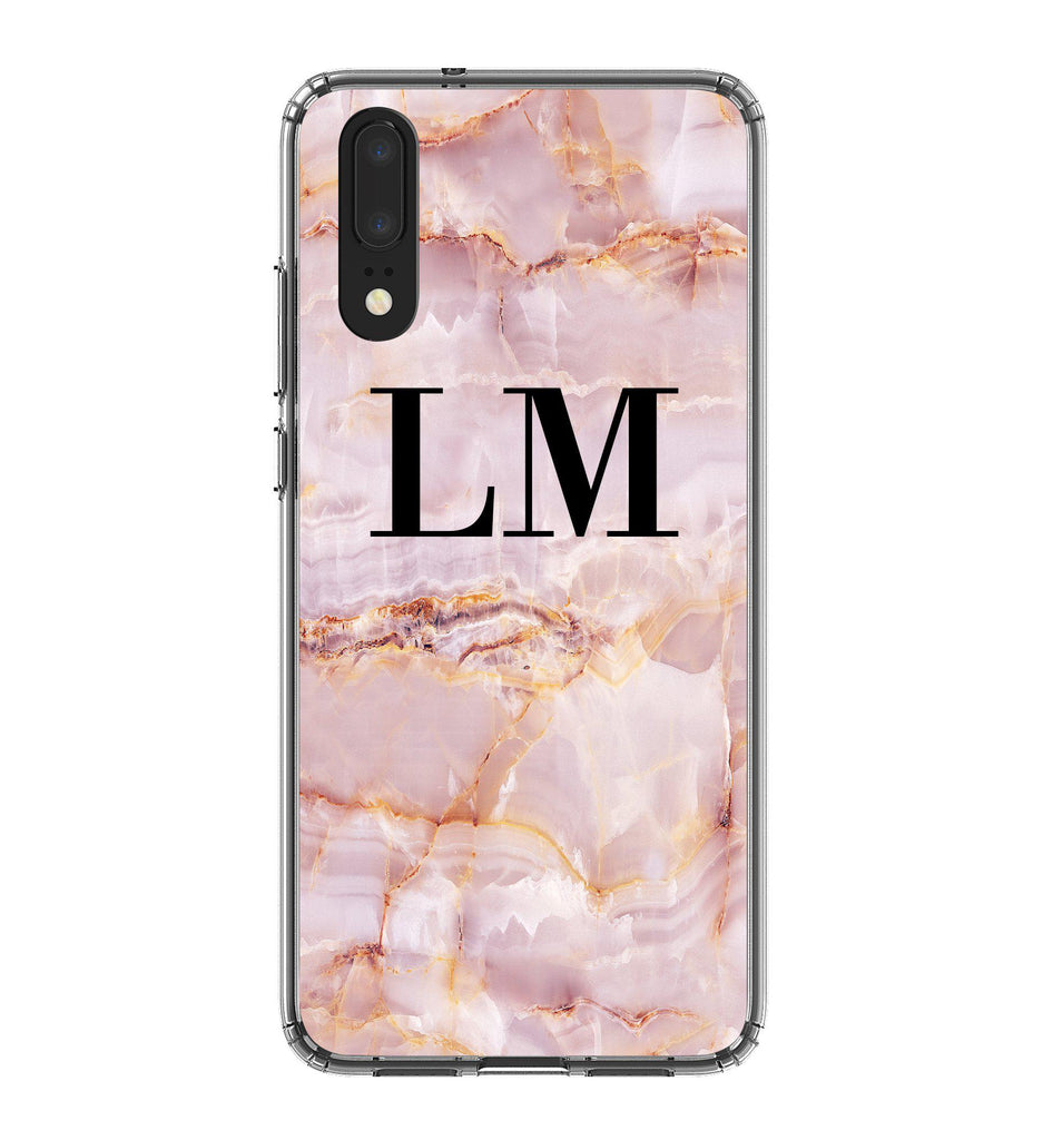 Personalised Natural Pink Marble Huawei P20 Case