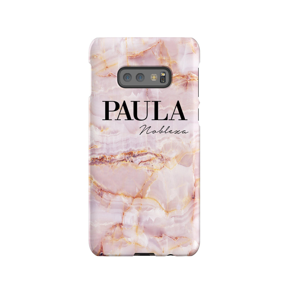 Personalised Natural Pink Marble Name Samsung Galaxy S10e Case