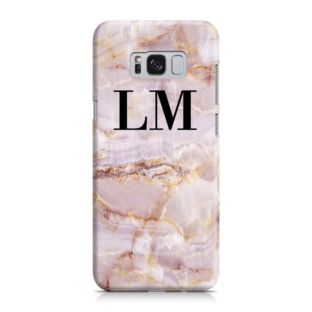 Personalised Natural Pink Marble Initials Samsung Galaxy S8 Plus Case