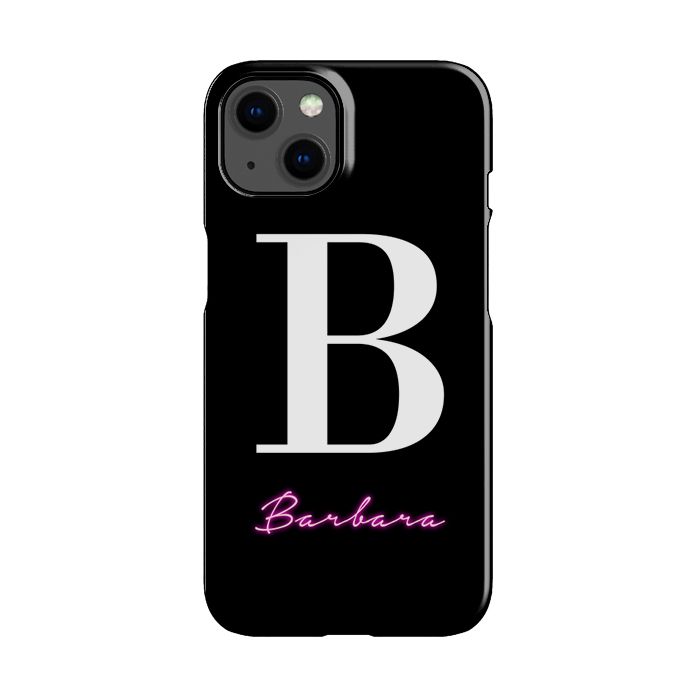 Personalised Neon Initial Name iPhone 15 Plus Case