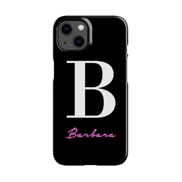 Personalised Neon Initial Name iPhone 13 Case
