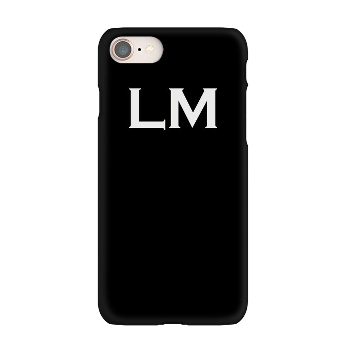 Personalised Black x White Top Initials iPhone 8 Case