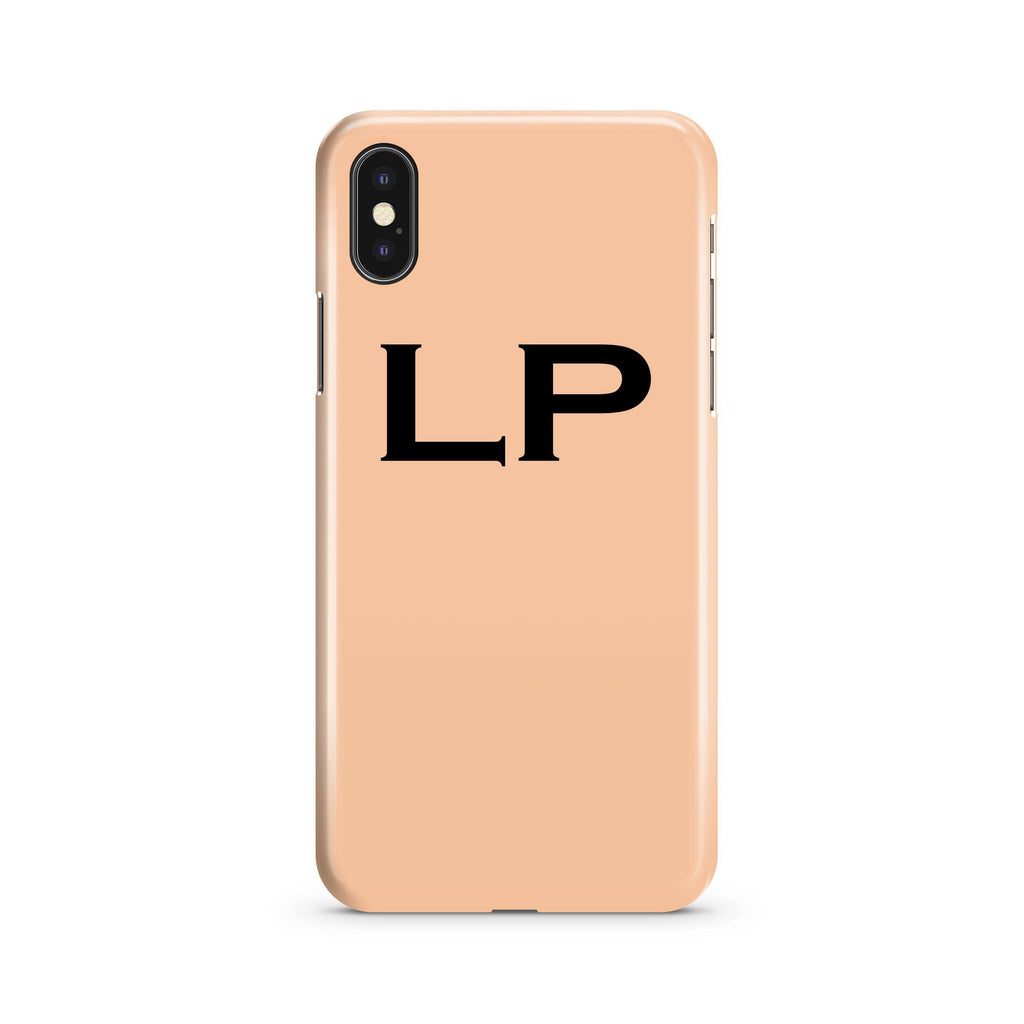 Personalised Nude x Black Top Initials iPhone XS Case