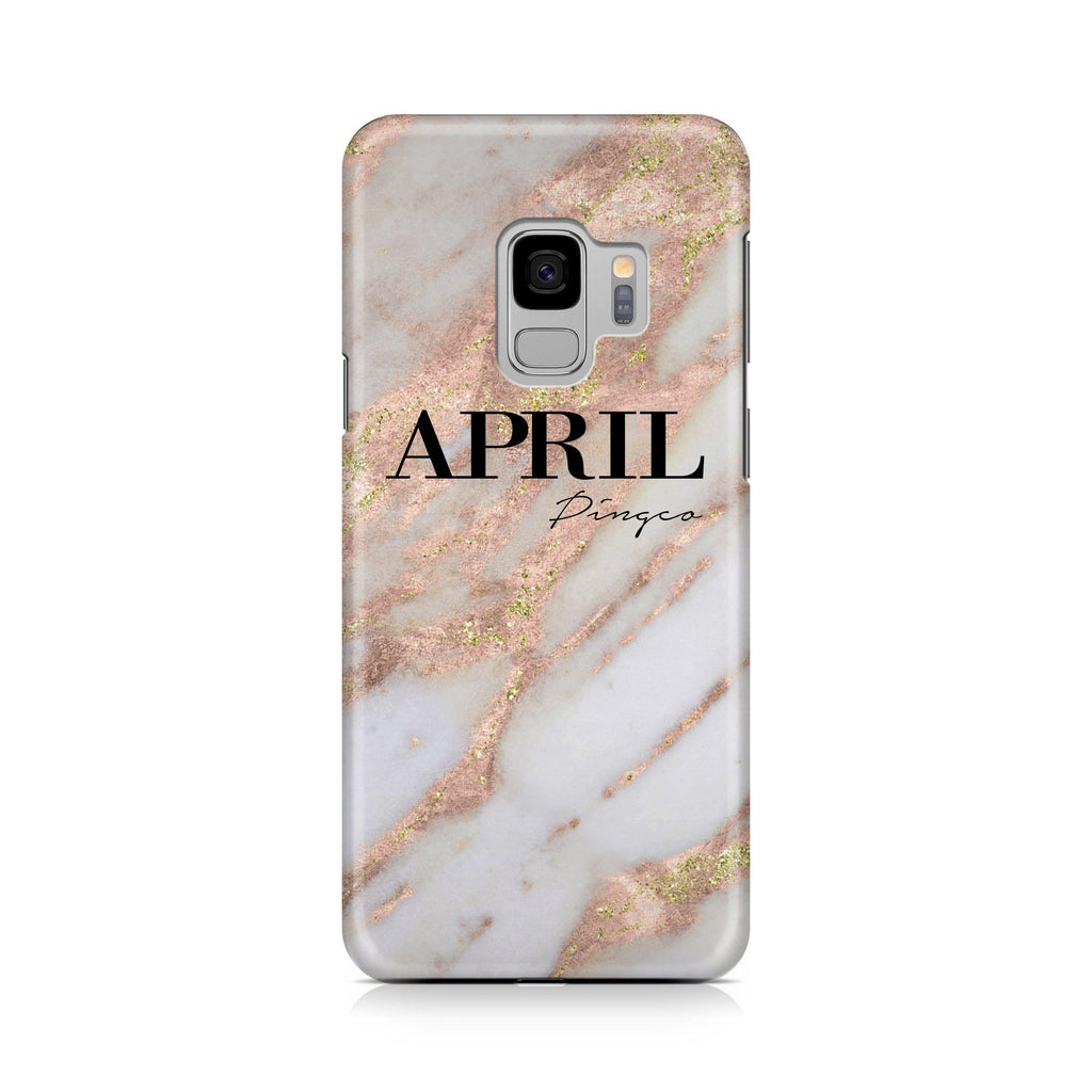 Personalised Aprilia Marble Name Samsung Galaxy S9 Case