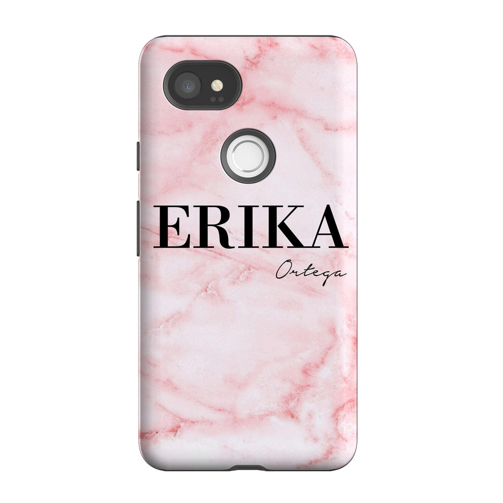 Personalise Cotton Candy Marble Name Google Pixel 2 XL Case