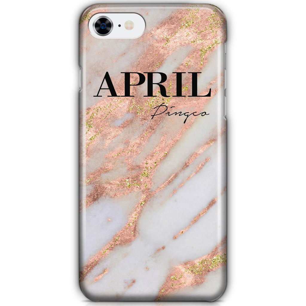 Personalised Aprilia Marble Name iPhone SE Case