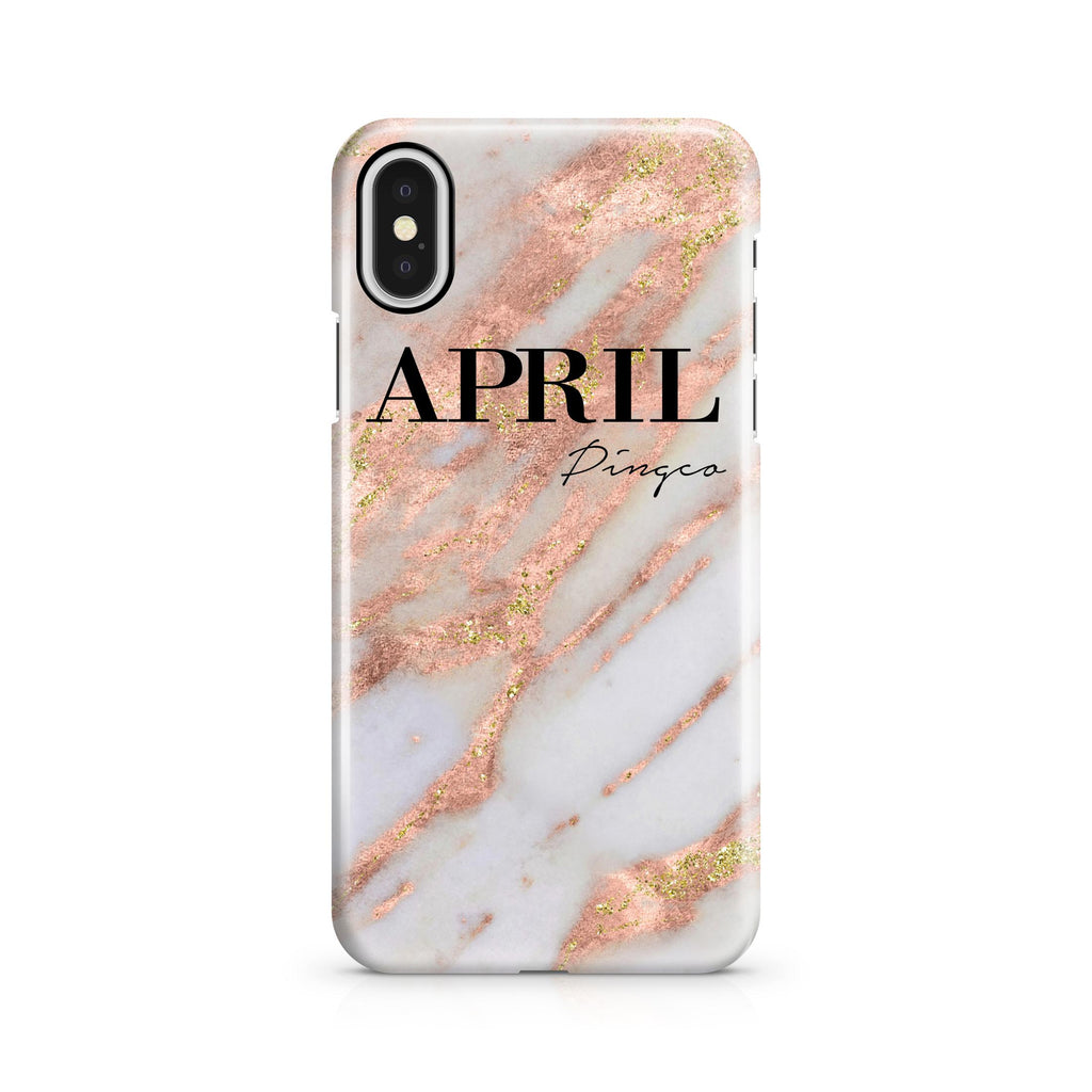 Personalised Aprilia Marble Name iPhone X Case