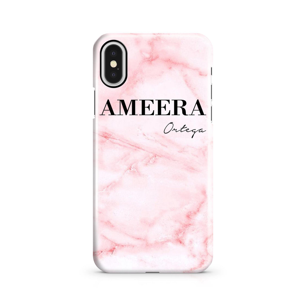 Personalised Cotton Candy Marble Name iPhone X Case