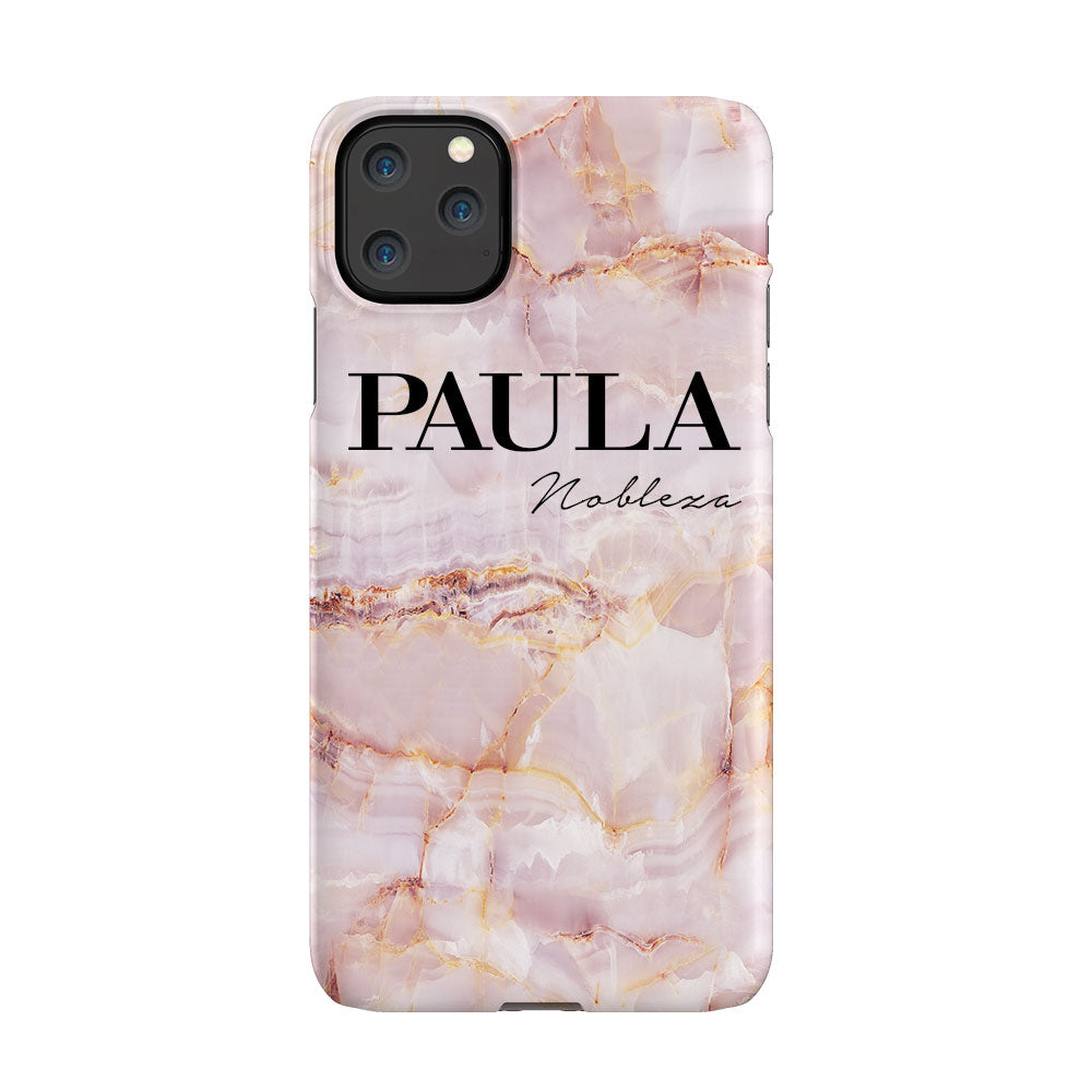 Personalised Natural Pink Marble Name iPhone 11 Pro Max Case