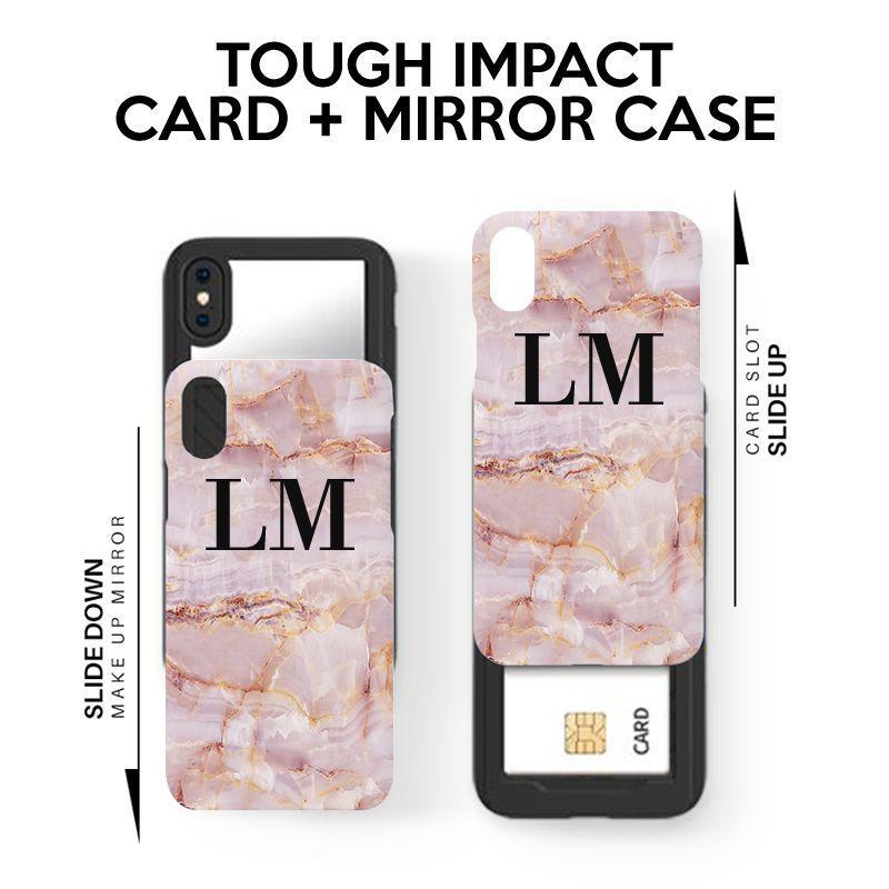 Personalised Natural Pink Marble Initials iPhone 12 Pro Case
