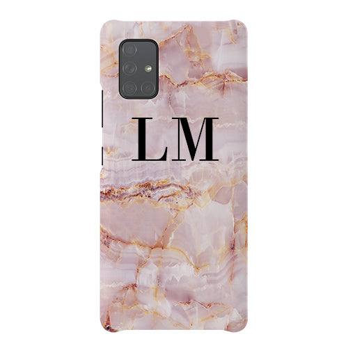 Personalised Natural Pink Marble Initials Samsung Galaxy A51 Case