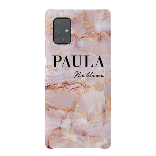 Personalised Natural Pink Marble Name Samsung Galaxy A71 Case
