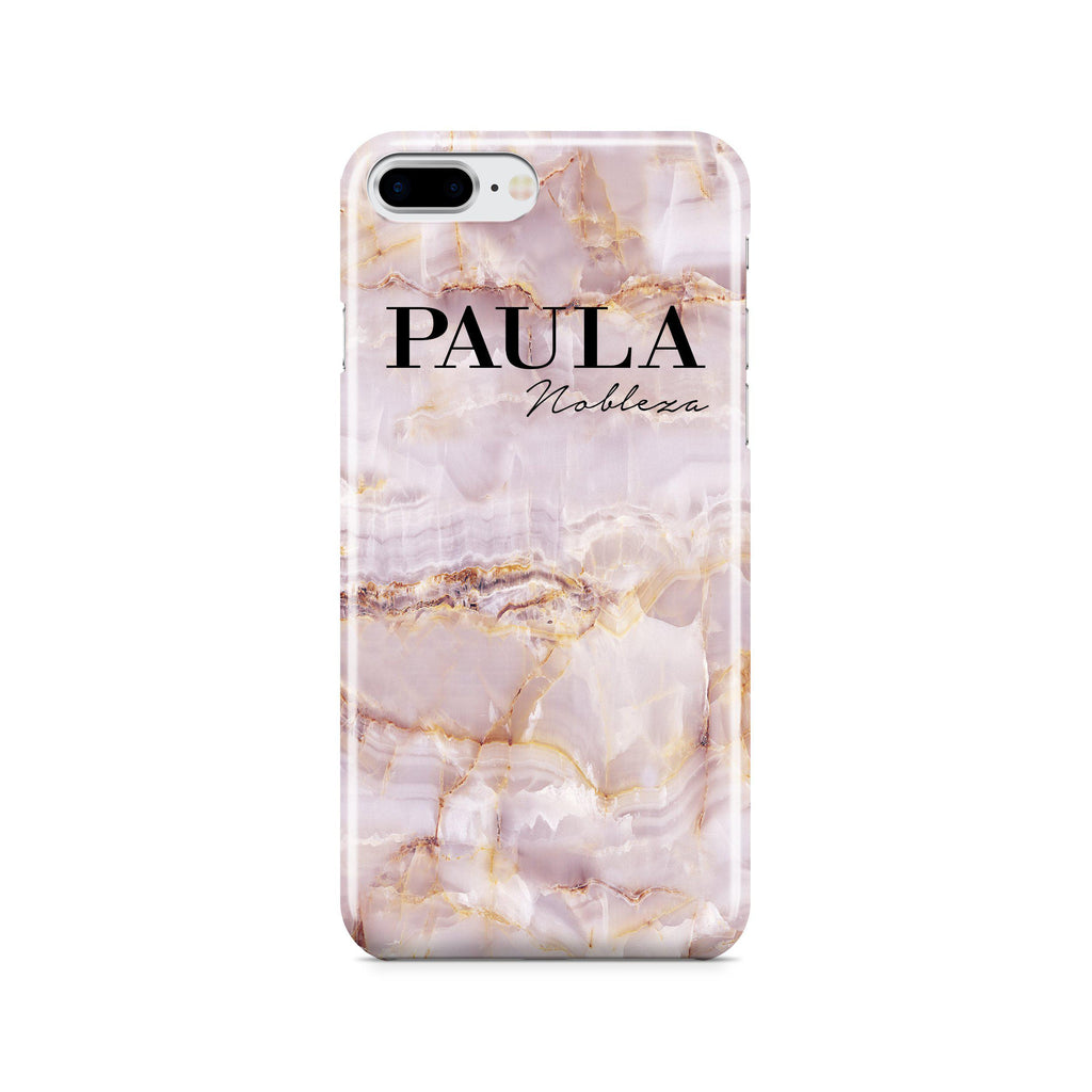 Personalised Natural Pink Marble Name iPhone 7 Plus Case