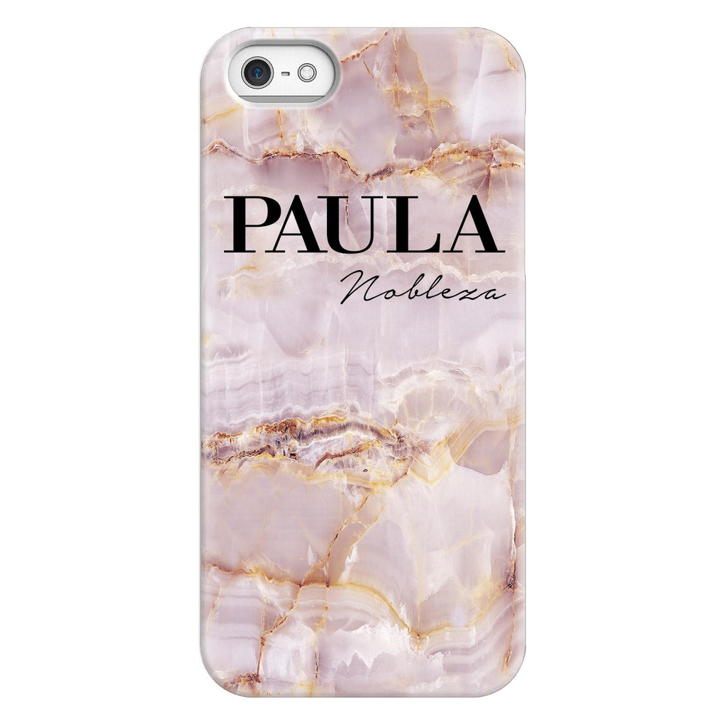 Personalised Natural Pink Marble Name iPhone 5/5s/SE (2016) Case