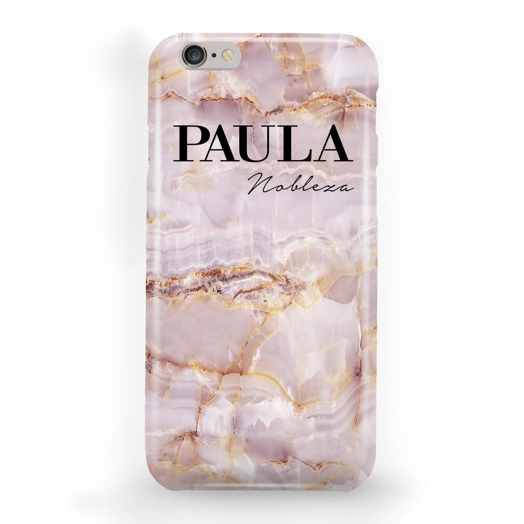 Personalised Natural Pink Marble Name iPhone 6/6s Case