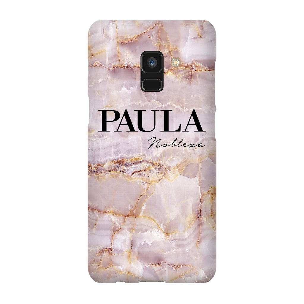 Personalised Natural Pink Marble Name Samsung Galaxy A8 Case