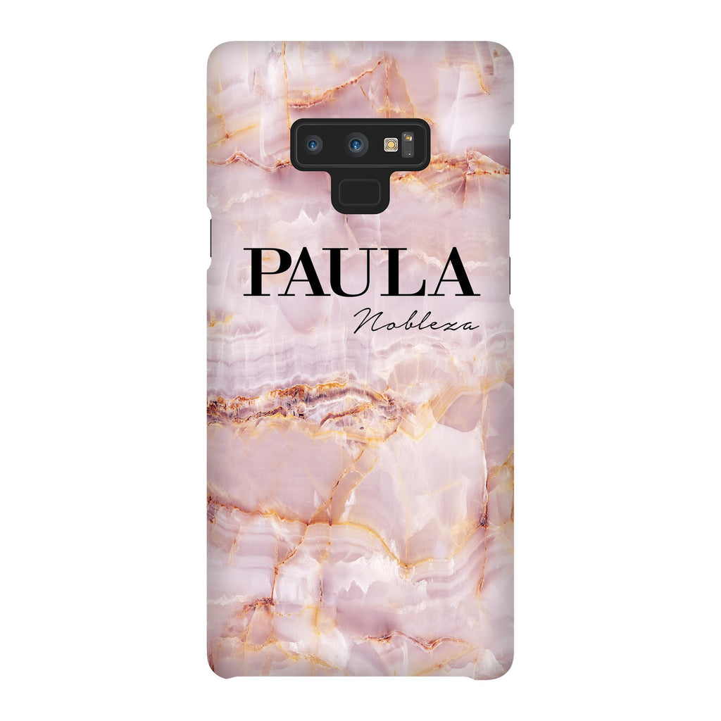 Personalised Natural Pink Marble Name Samsung Galaxy Note 9 Case