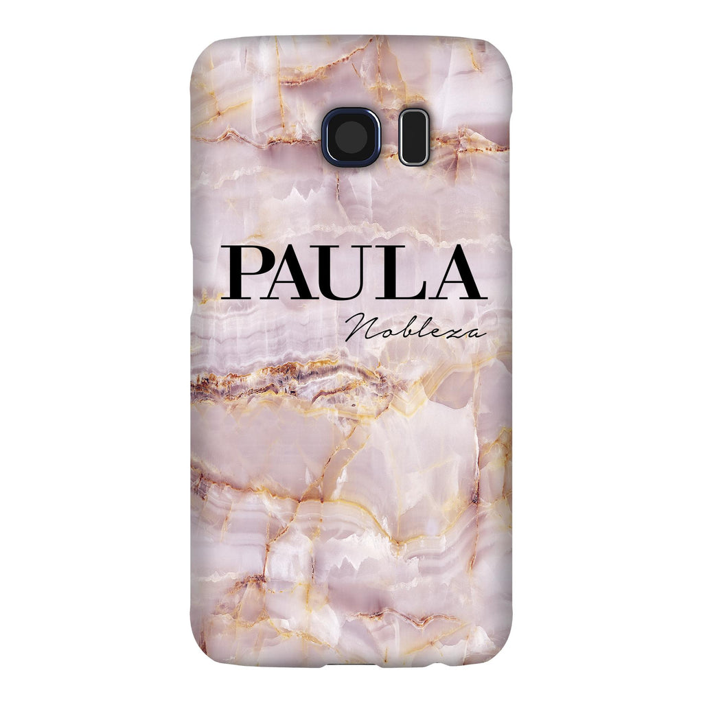 Personalised Natural Pink Marble Name Samsung Galaxy S6 Edge Case