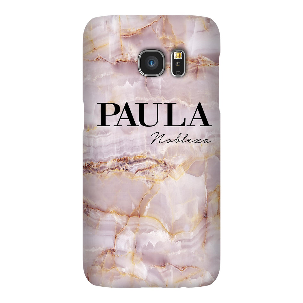 Personalised Natural Pink Marble Name Samsung Galaxy S7 Edge Case