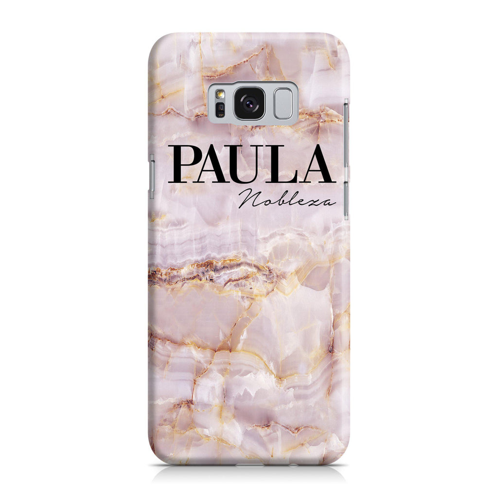 Personalised Natural Pink Marble Name Samsung Galaxy S8 Case