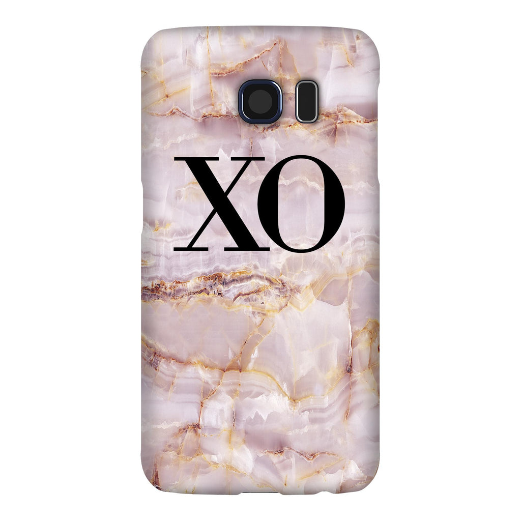 Personalised Natural Pink Marble Initials Samsung Galaxy S6 Case