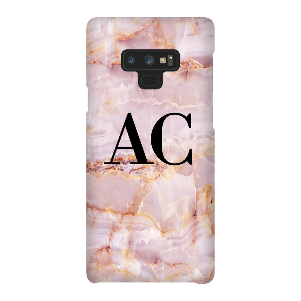 Personalised Natural Pink Marble Initials Samsung Galaxy Note 9 Case