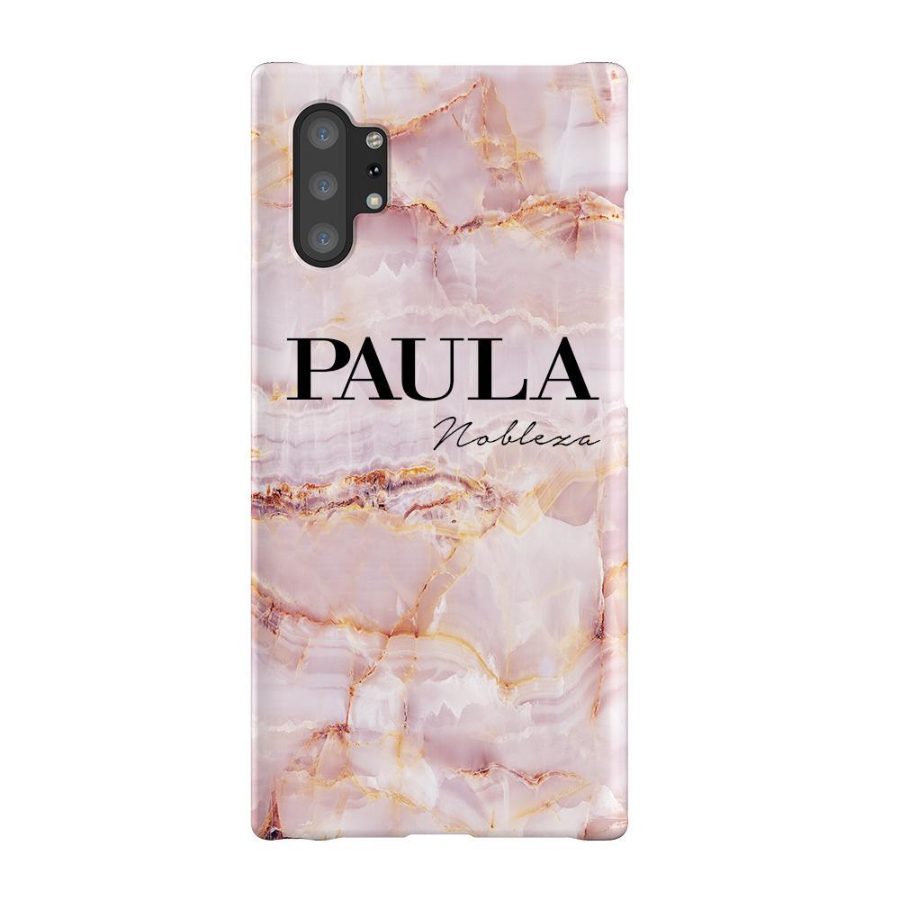 Personalised Natural Pink Marble Name Samsung Galaxy Note 10+ Case