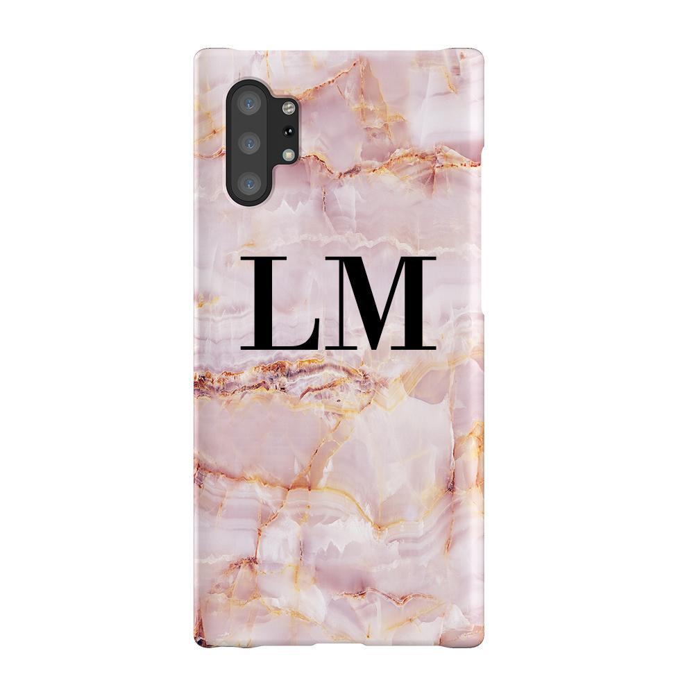 Personalised Natural Pink Marble Initials Samsung Galaxy Note 10+ Case