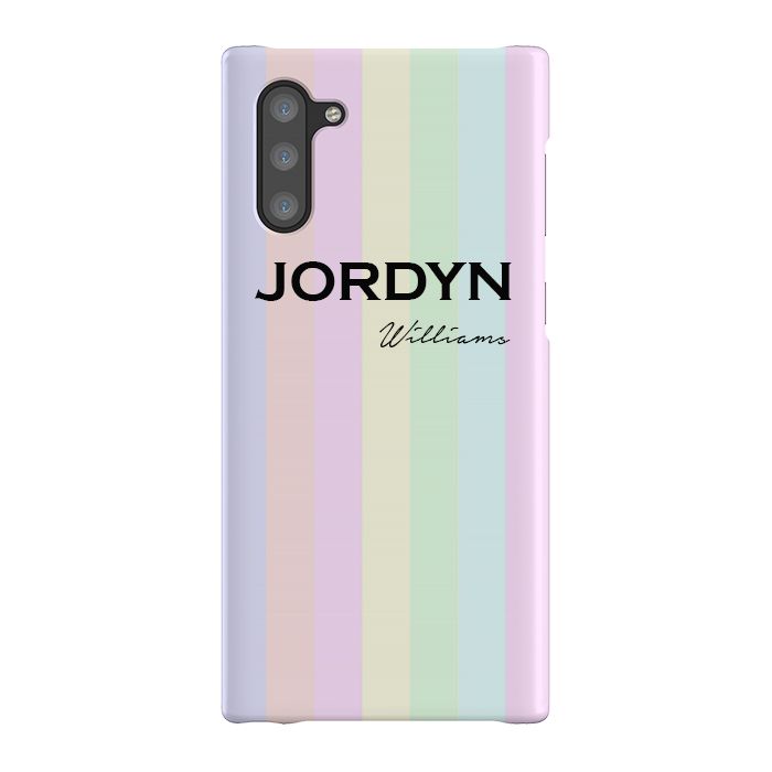 Personalised Pastel Stripes Samsung Galaxy Note 10 Case