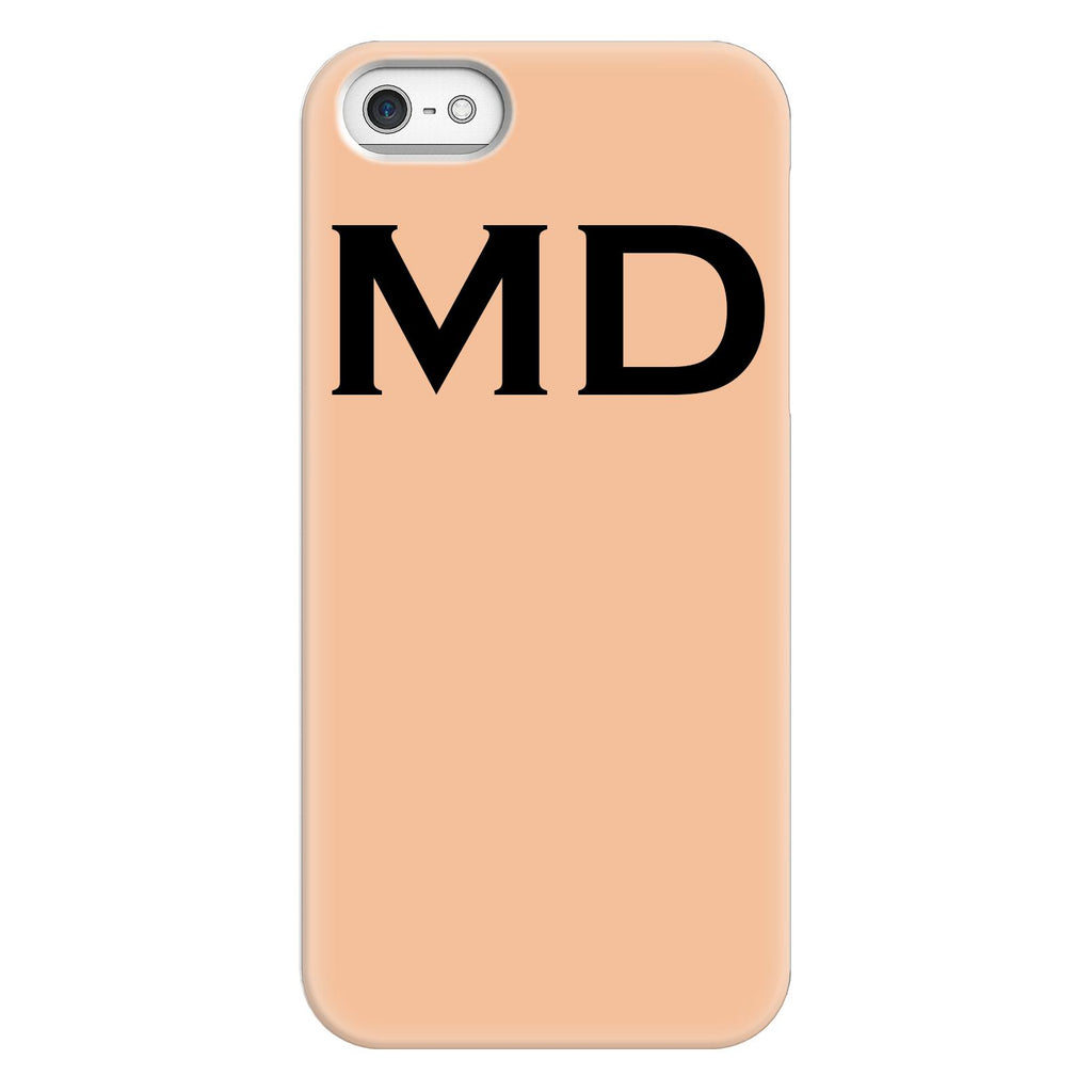 Personalised Nude x Black Top Initials iPhone 5/5s/SE (2016) Case