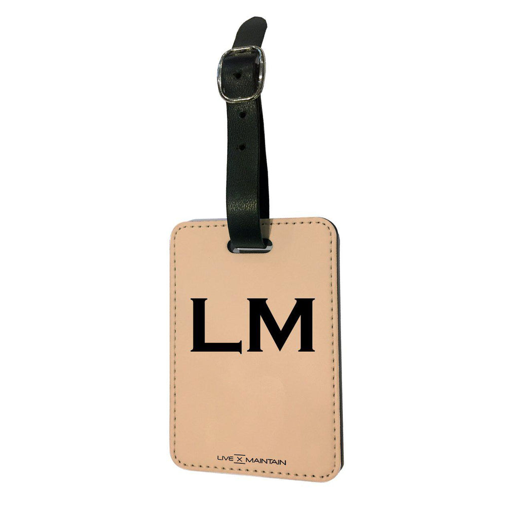 Personalised Nude x Balck Top Initials Luggage Tag