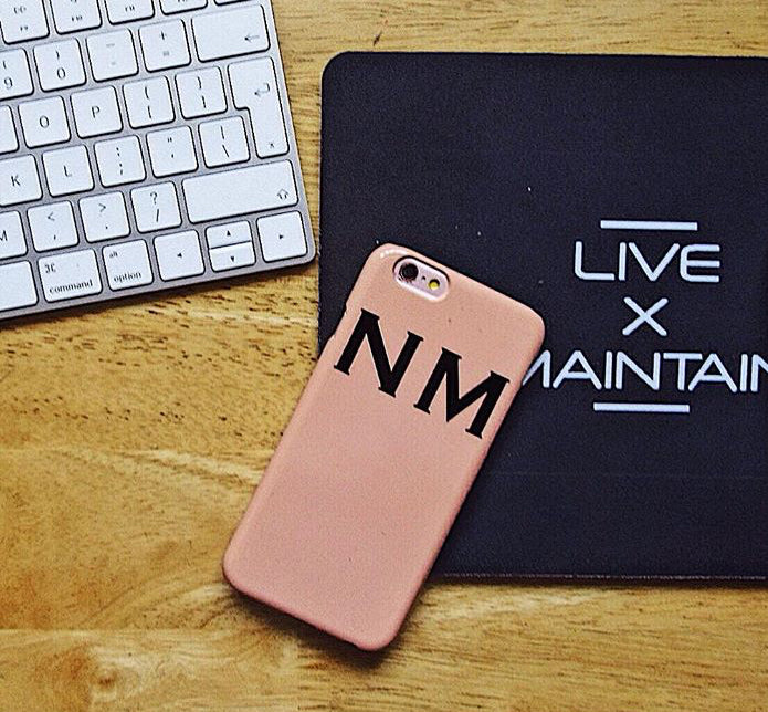 Personalised Nude x Black Top Initials Samsung Galaxy S10 Case